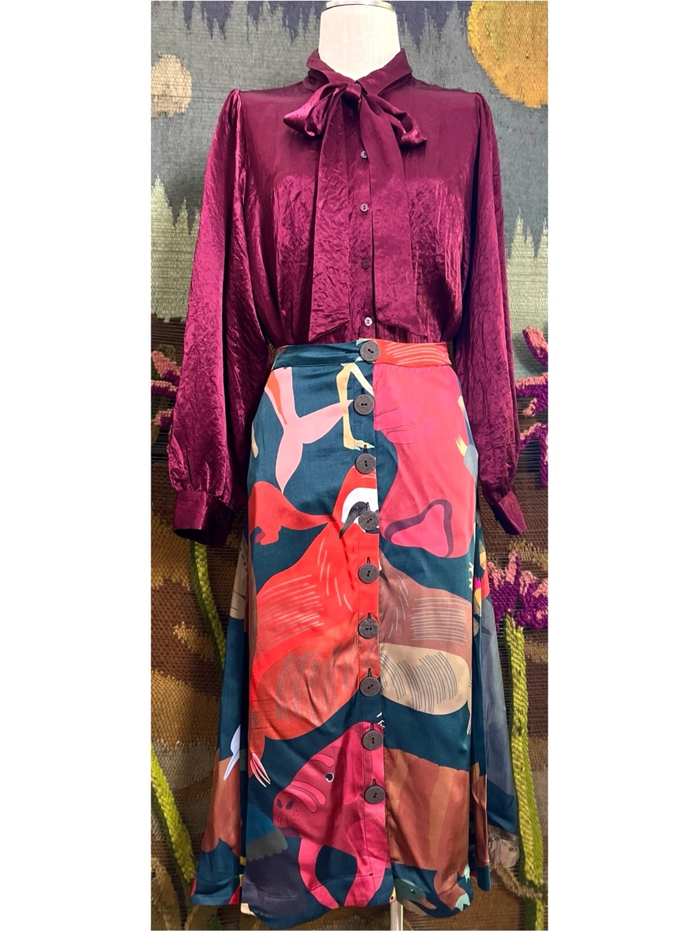 Esqualo Satin Bow Shirt 12 - Picture 5 of 16